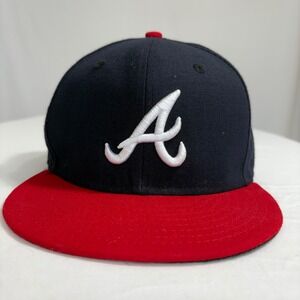 New‎ Era MLB Atlanta Braves Fitted Hat Cap Size 7 5/8 59Fifty Baseball
